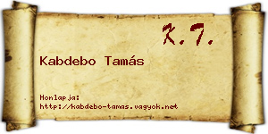 Kabdebo Tamás névjegykártya
