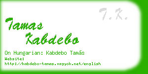 tamas kabdebo business card